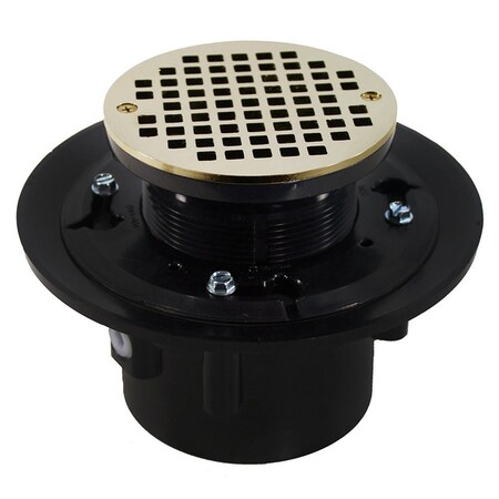 Jones Stephens 3in. x 4in. Heavy Duty ABS Drain Base with 3-1/2in. Plastic Spud and 6in. Nickel Bronze Strainer D49144